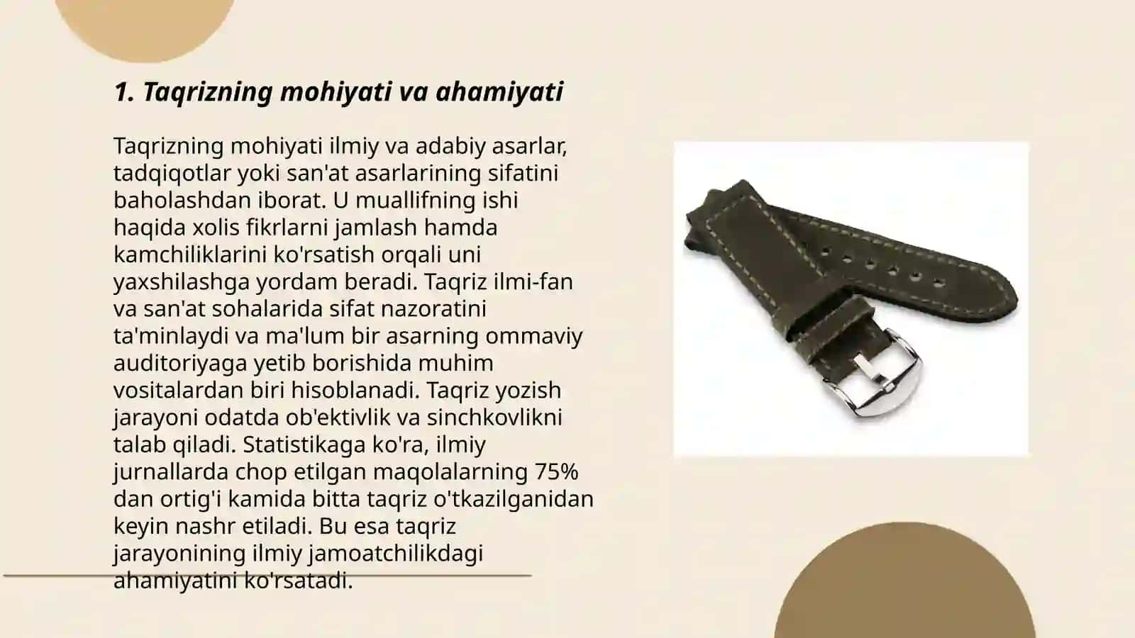 Taqriz matni. Taqriz turlari va taqriz tuzilishi 3