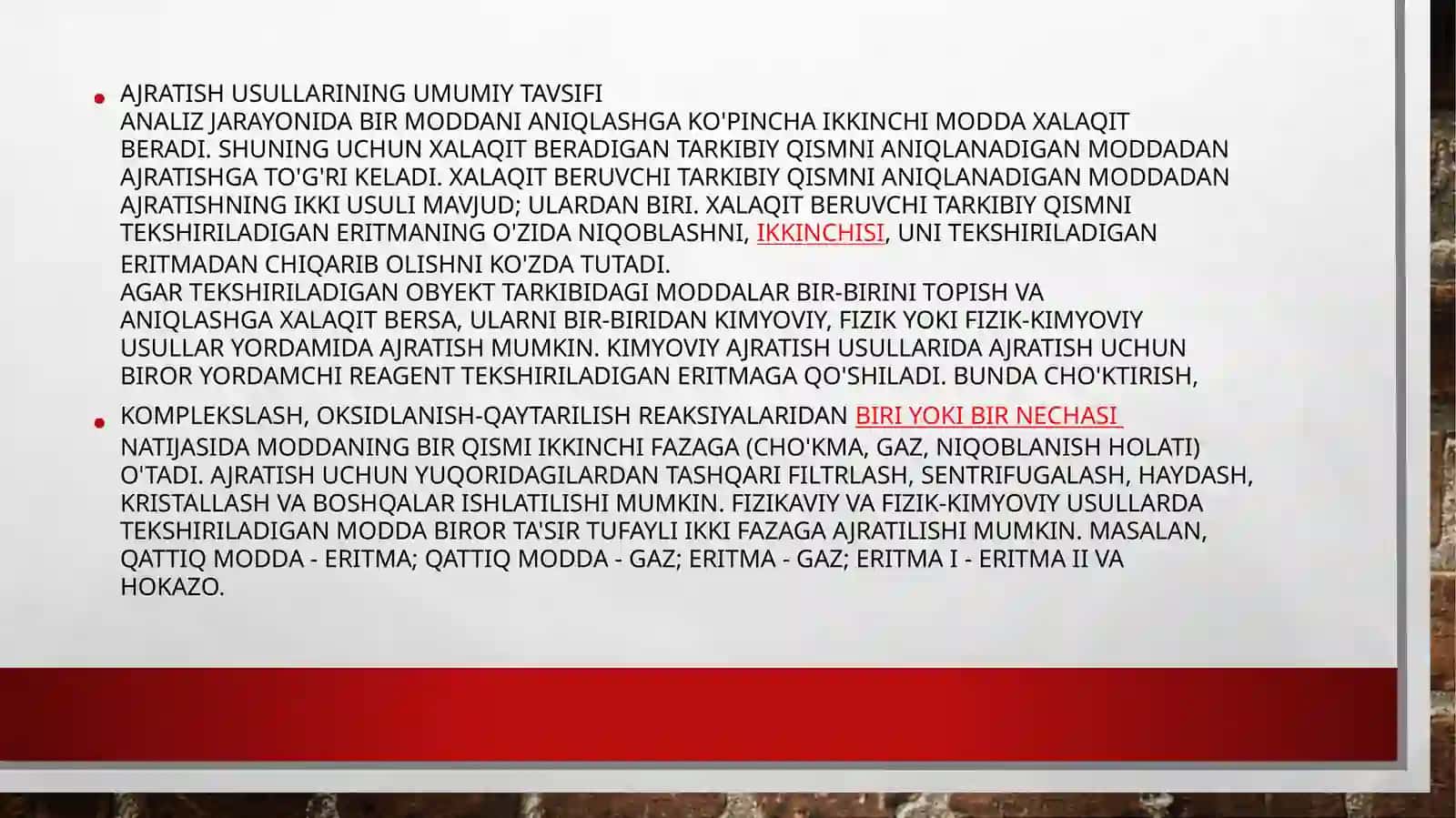 aralashmalarni ajratish usullari. Aralashmalarni ajratish usullari 3