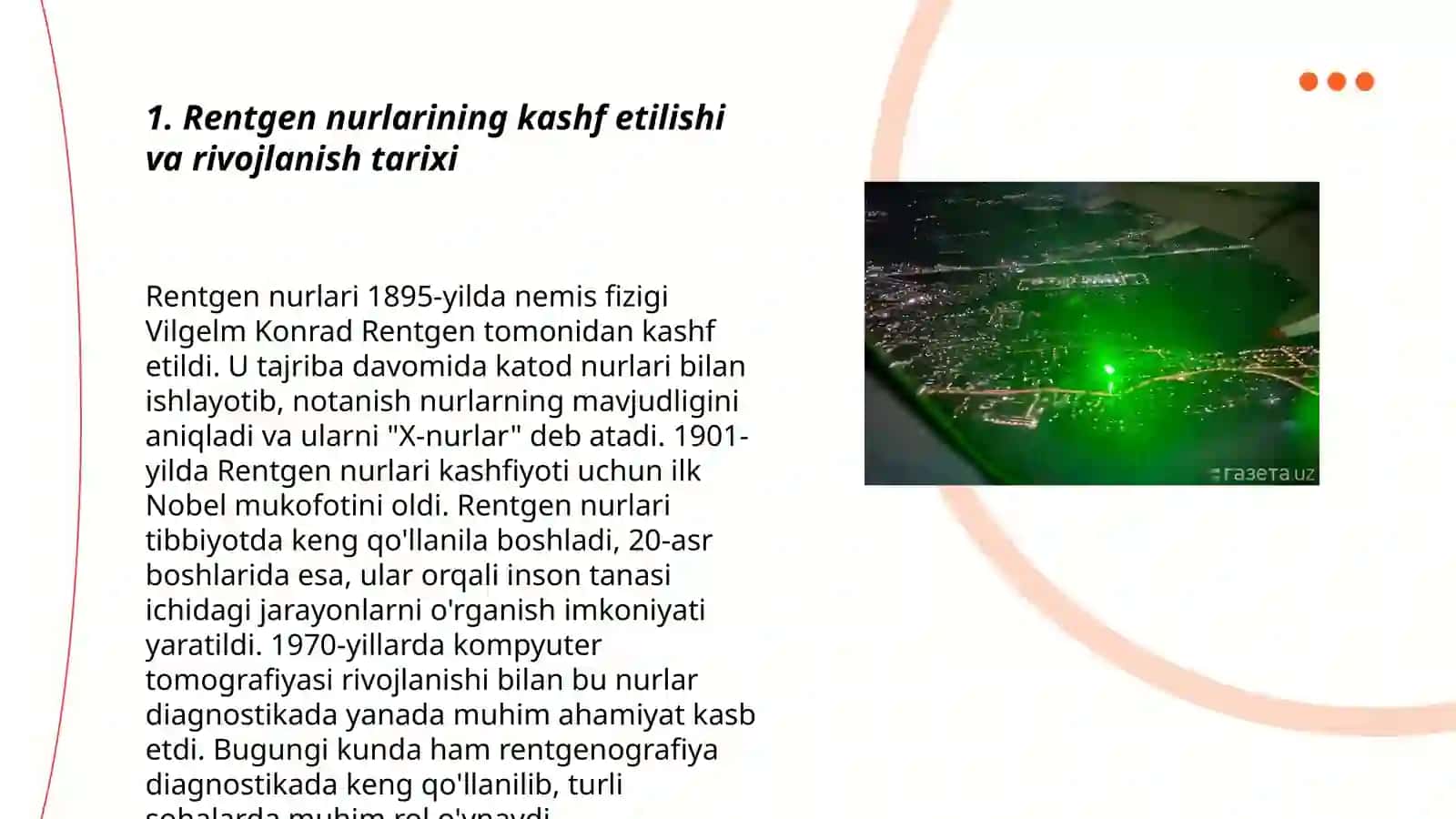 Rentgen nurlarining o'rganish tarixi 3