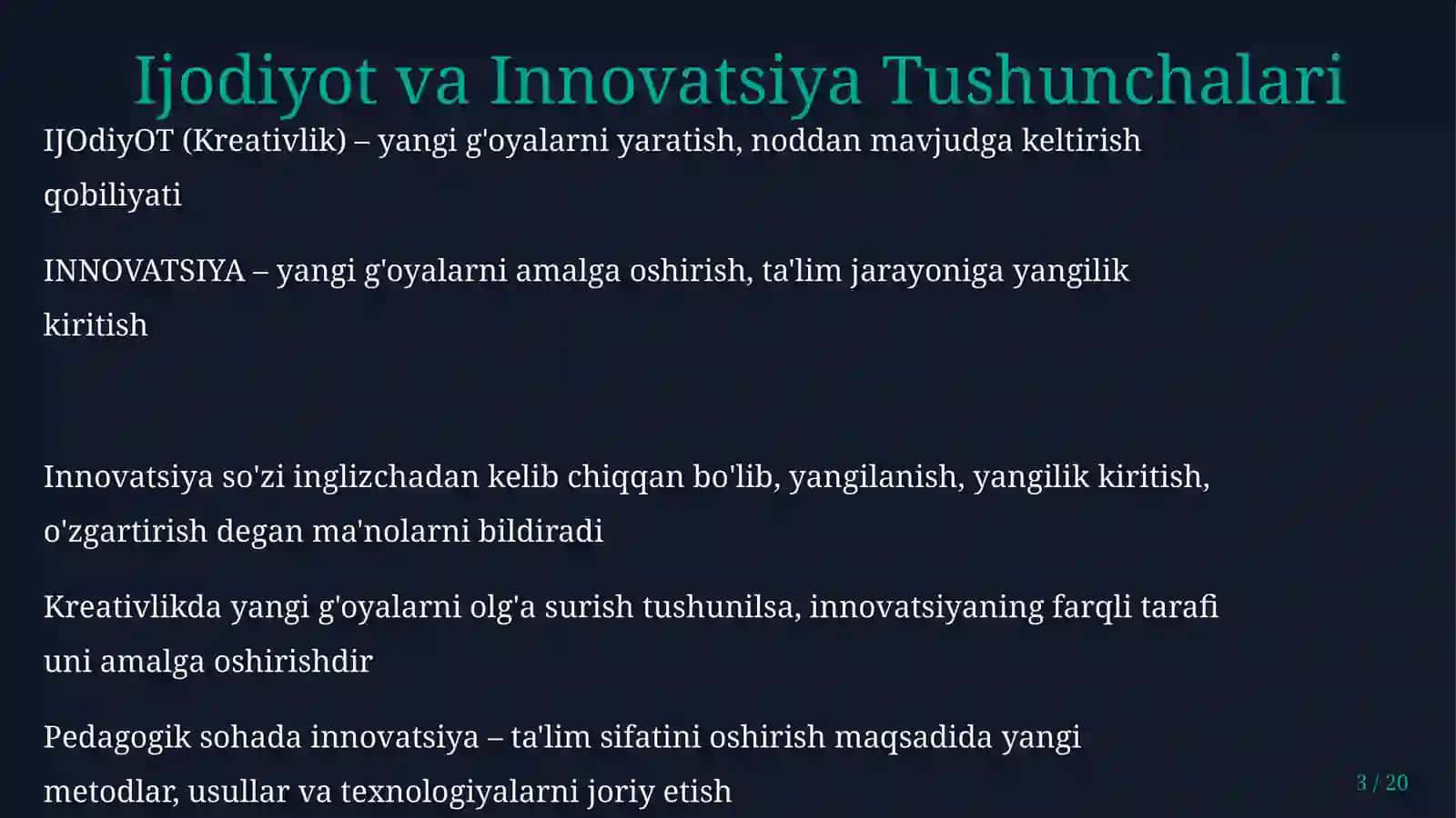 Pedagogik faoliyatda ijodiyot va innovatsiya 3