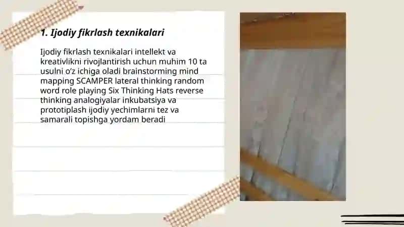 Ijodiy fikrlash texnikalari 3