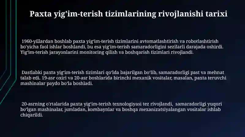 Paxta tolasini yigrish sistemalari 3