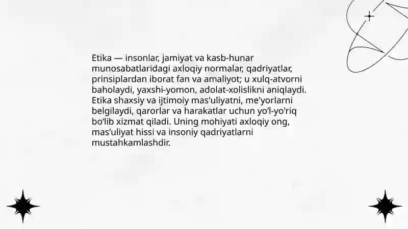 Etikaning mohiyati va ahamiyati 3