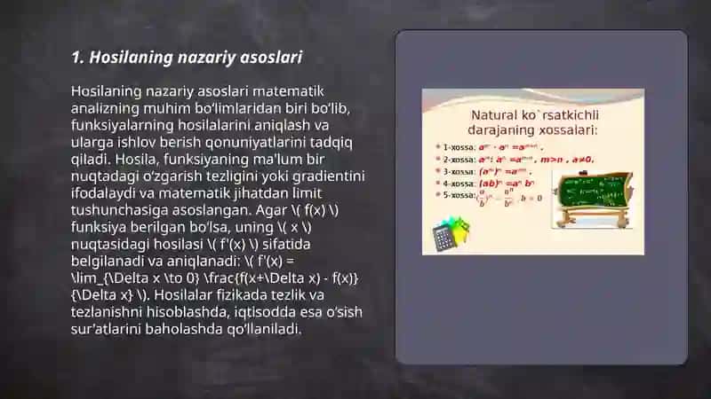 Matematikadan Hosila mavzusida 3