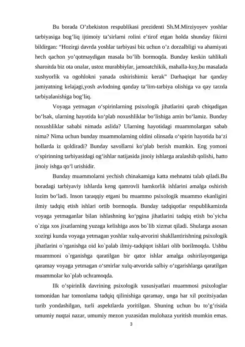 Ilk o’spirinlik davrida shaxsiy refleksiyaning shakllanishi 3