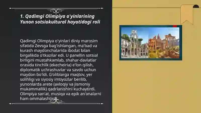 Qadimgi Olpiyada óyinlarining Yunon-rum tarixidagi órni 3