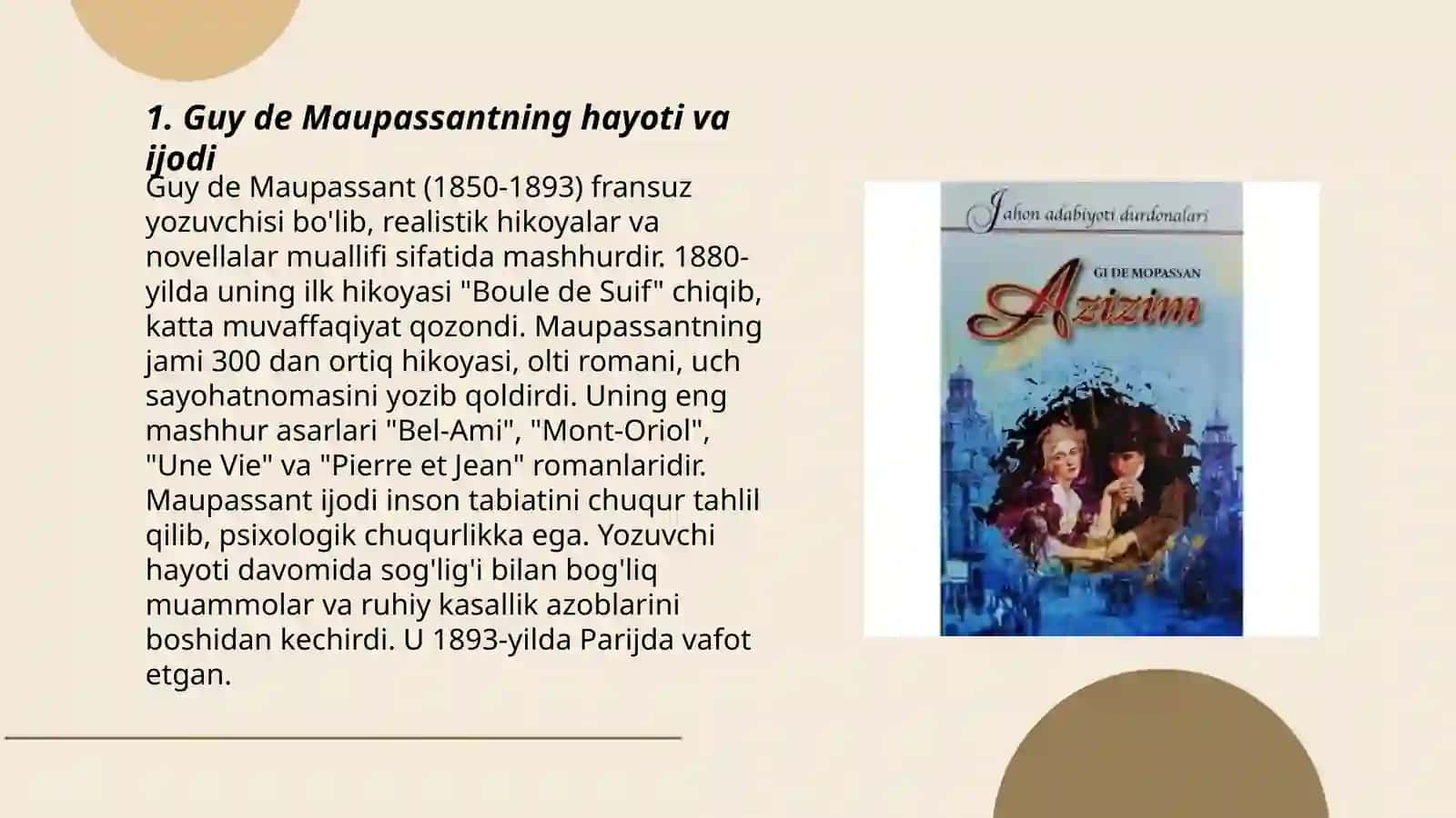 Mopassan Gi De'' Azizim''asari tahlili 3
