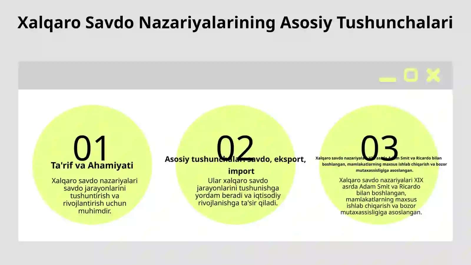 Xalqaro savdo nazariyalari.Tashi savdo 3