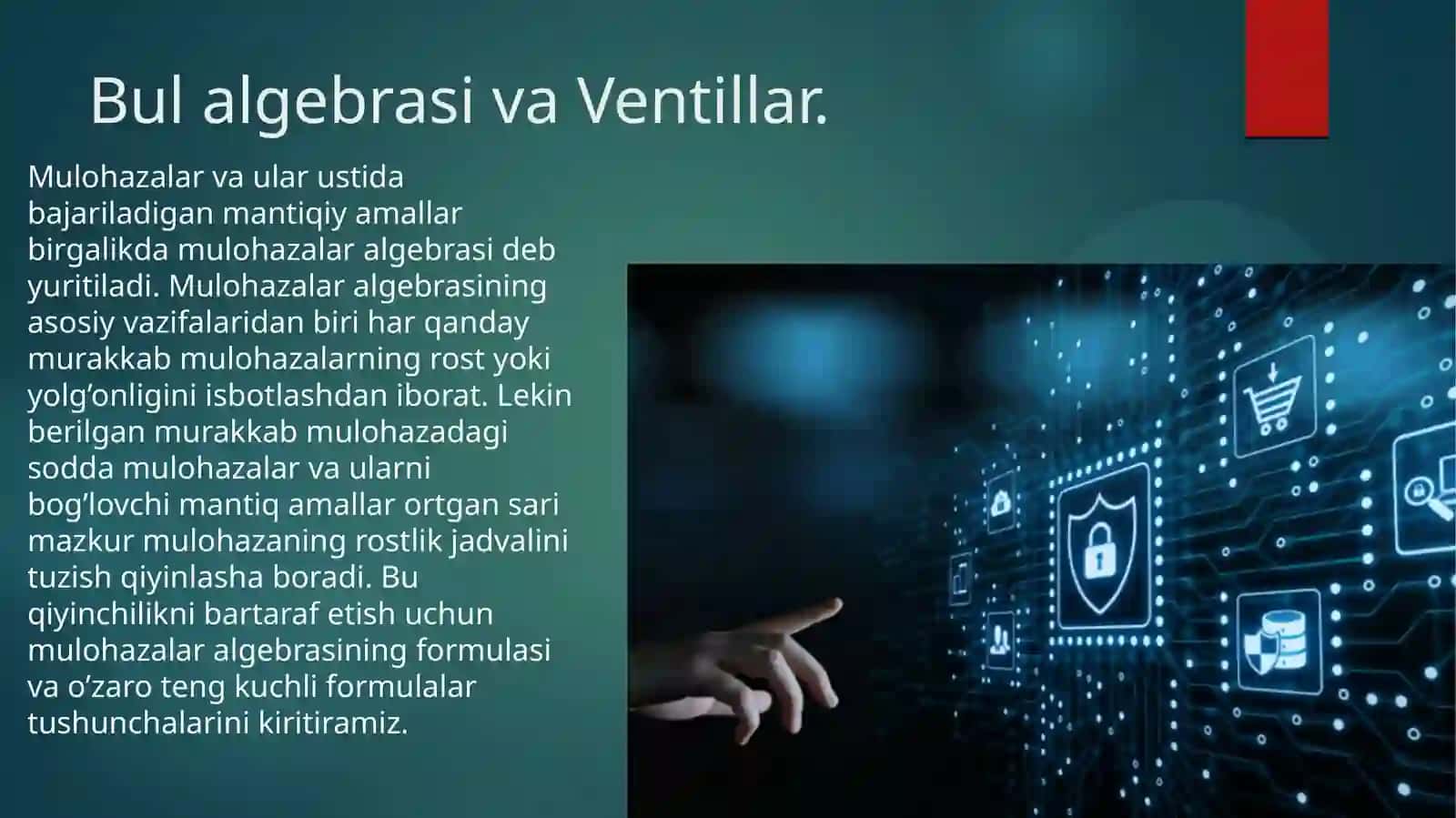 Bul algebrasi va vintellar 3