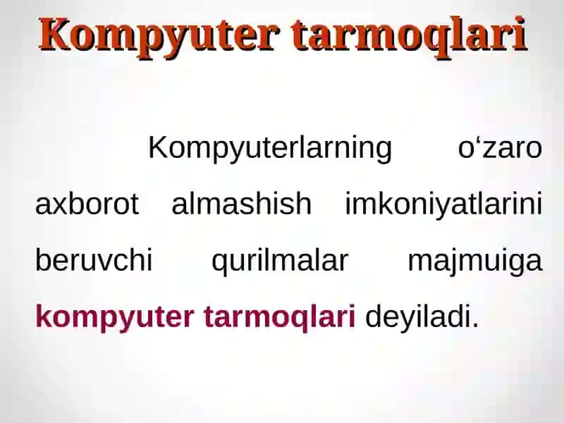 Kompyuter tarmoqlari va tarmoq texnologiyalari 3