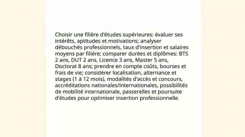 Les études et l'orientation professionnelle 3