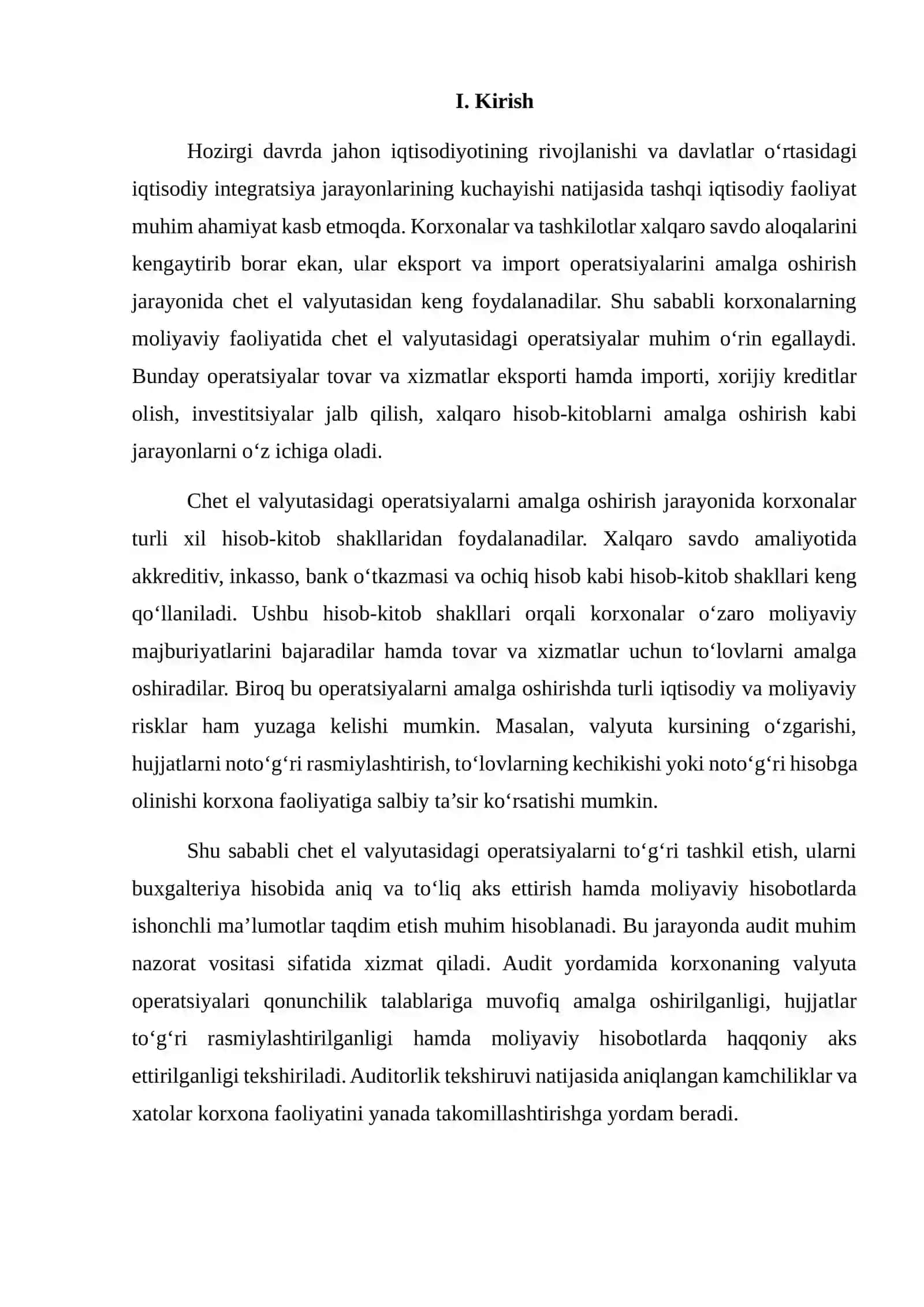 Chet el valuytasidagi operatsiyalar va hisob- kitob shakillarining auditi 3