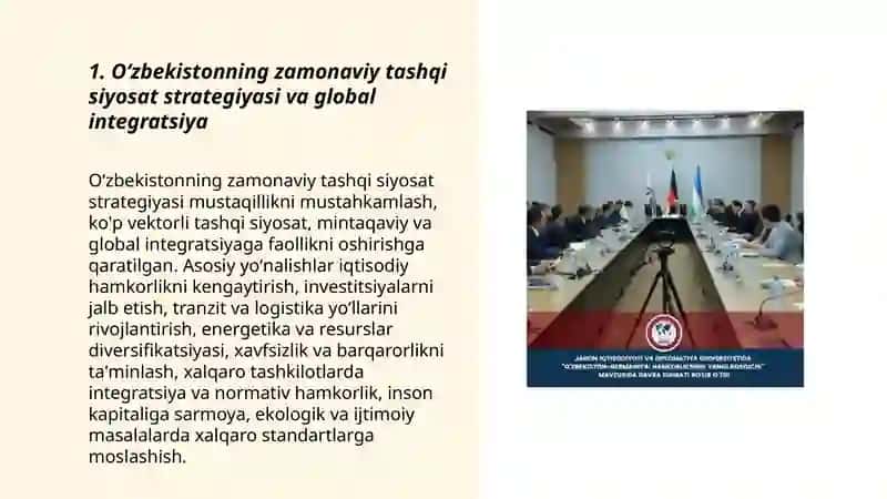 O'zbekiston va Jahon munosabatlar tizimi 3