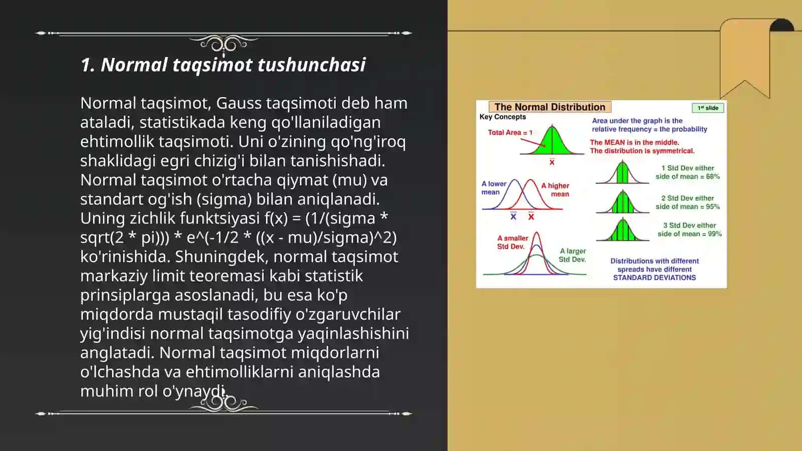 Normal taqsimot va uning xususiyatlari 3