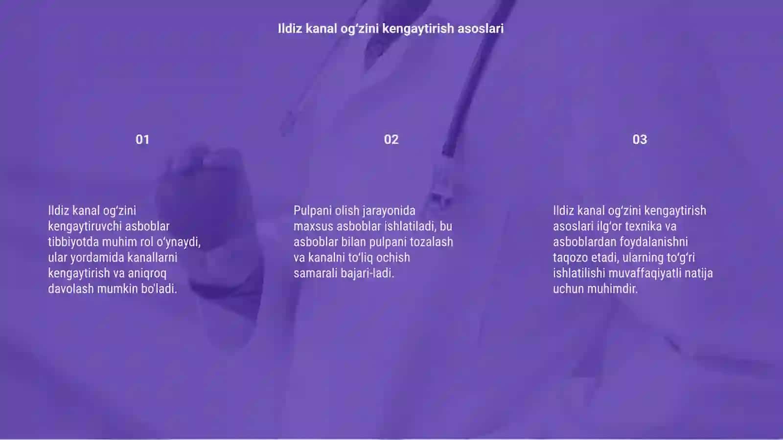 Ildiz kanal ogʻzini kengaytiruvchi asboblar 3
