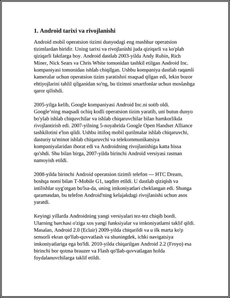 ANDROID MOBIL OPERATSION TIZIMI 3