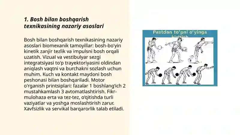 Bosh bilan boshqarish texnikasini o'rgatish metodikasi 3