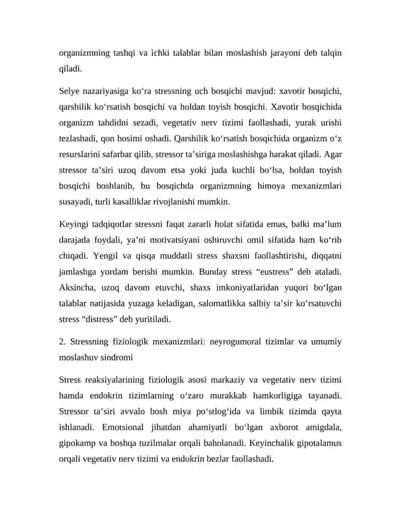 STRESNING PSIXOFIZIOLOGIK MEXANIZMLARI 3