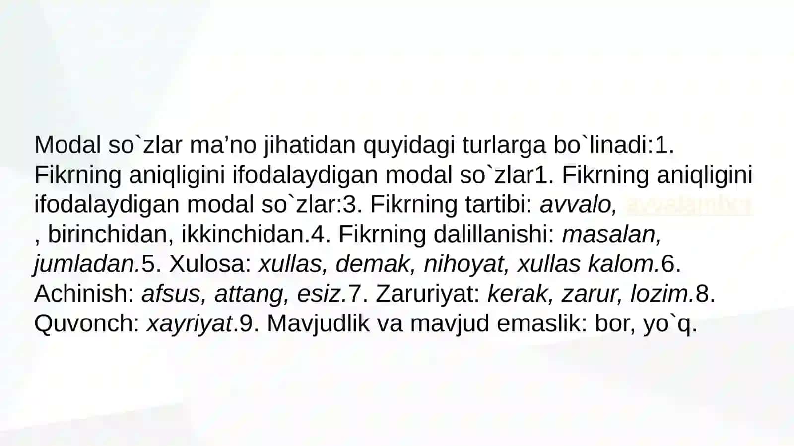 Alohida olingan soz turkumlari 3