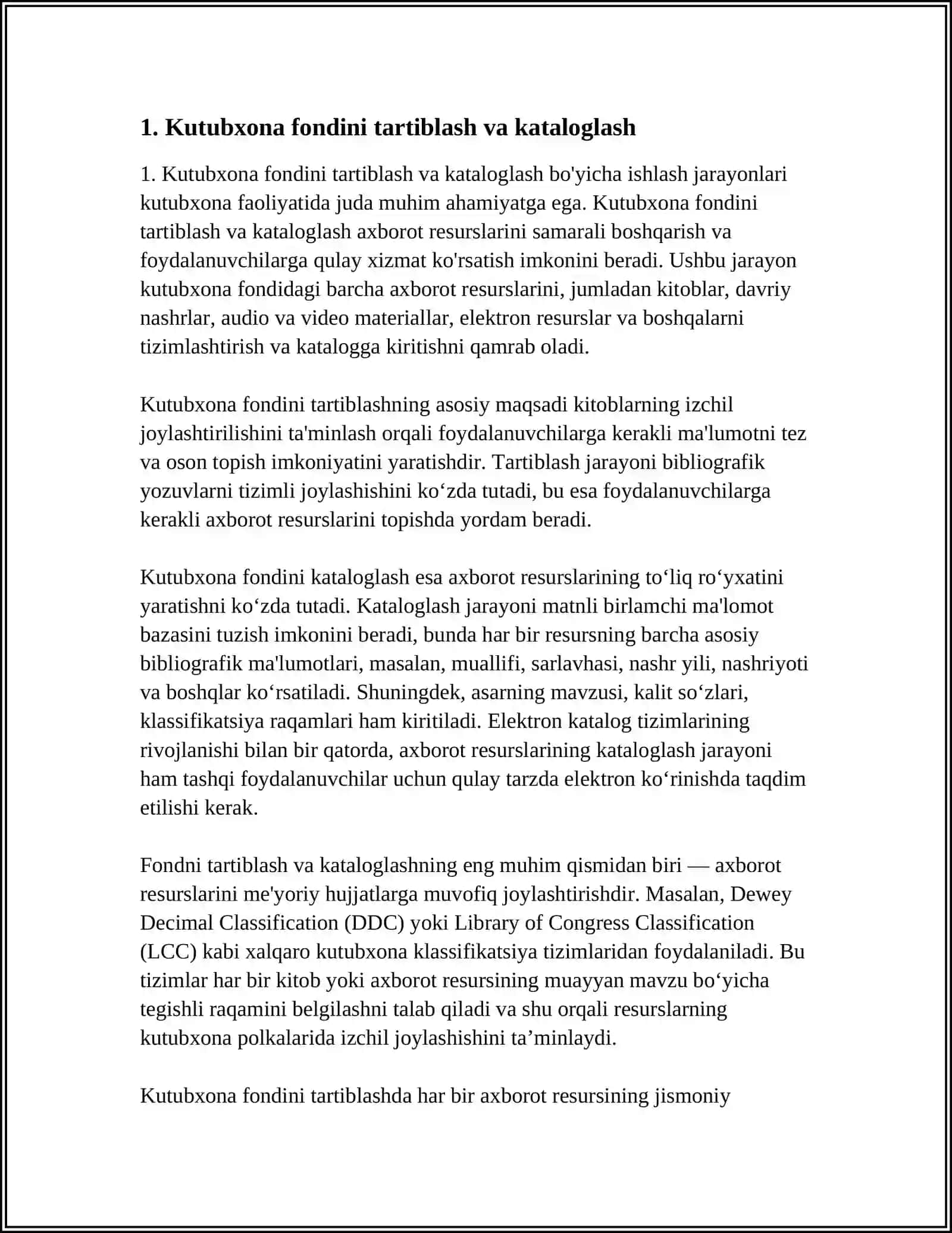 KITOB VA AXBOROT RESURSLARI BILAN ISHLASH 3