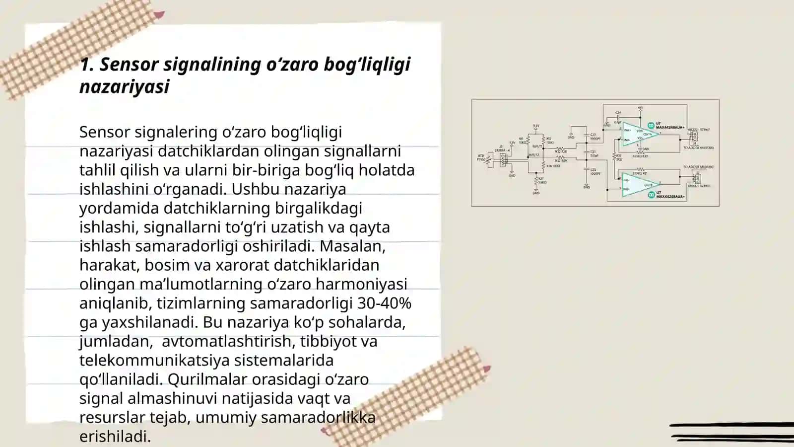 Sensor signalining oʻzaro bogʻliqligi nazariyasi 3