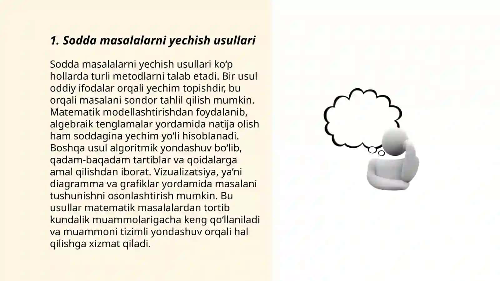 Sodda masalalarni yechish usullari 3