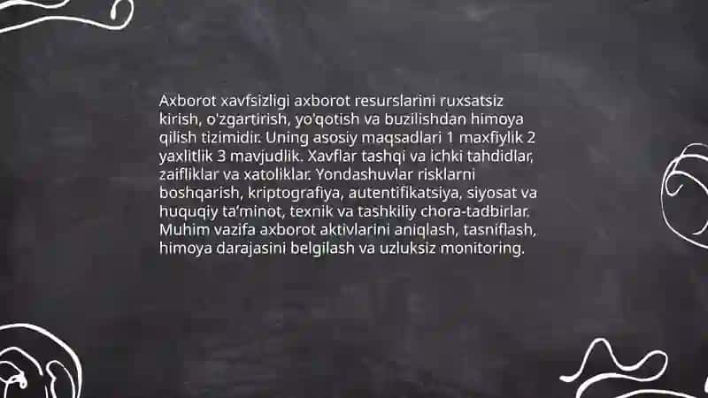 Axborot xavfsizligi tushunchasi 3
