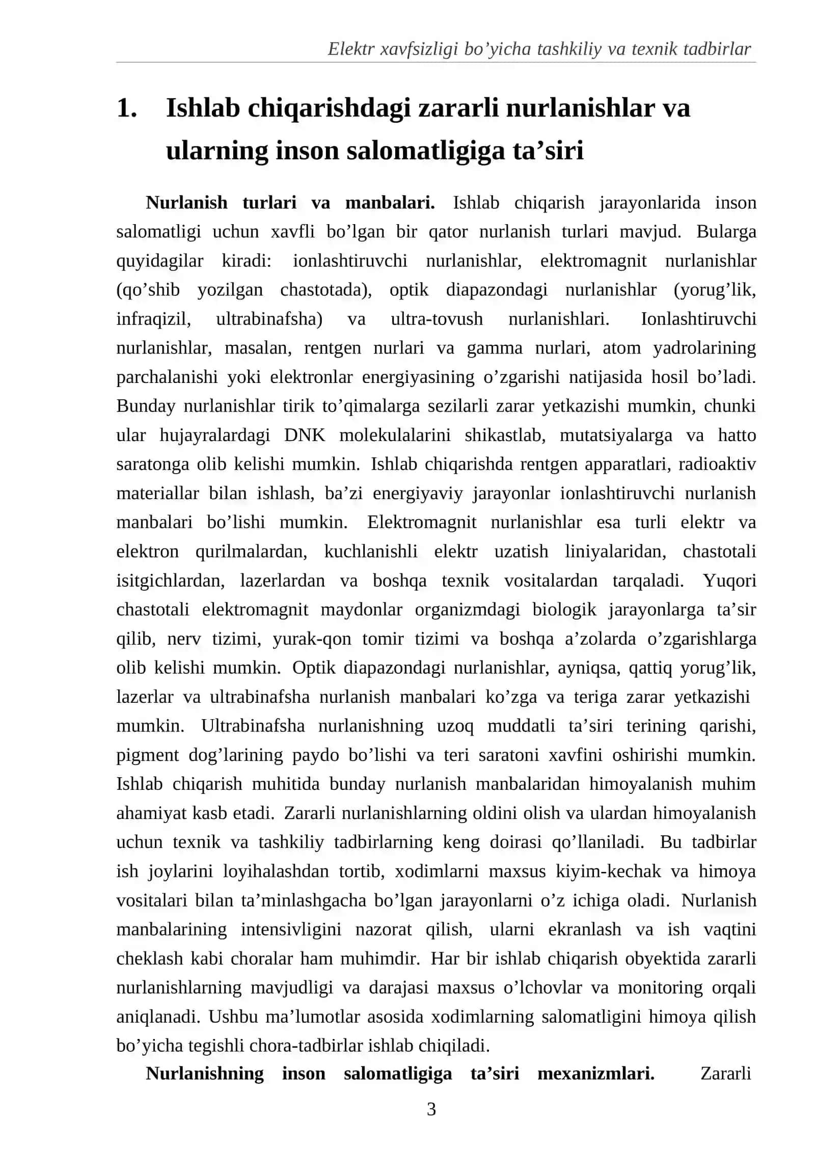 Zararli nurlanishlar va ularning manbalari 3