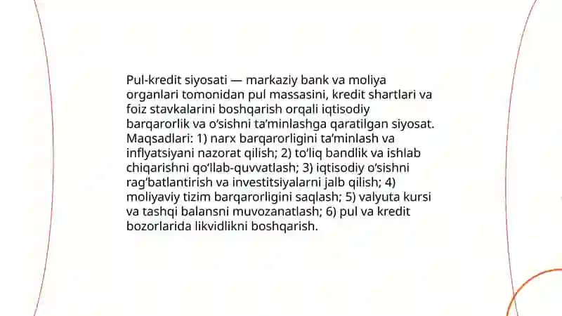 Pul-kredit siyosati vositalari 3