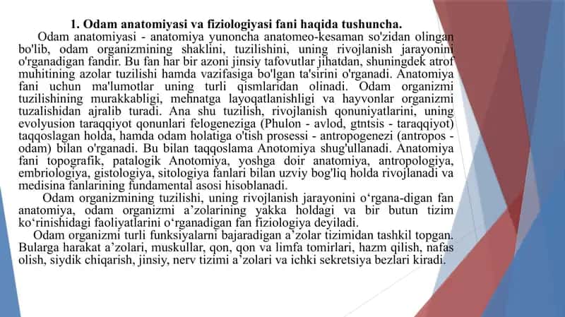 Odam anatomiyasi va fiziologiyasi. 3