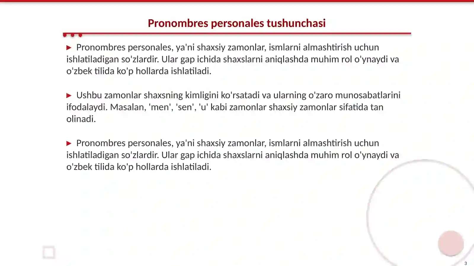 Pronombres personales 3