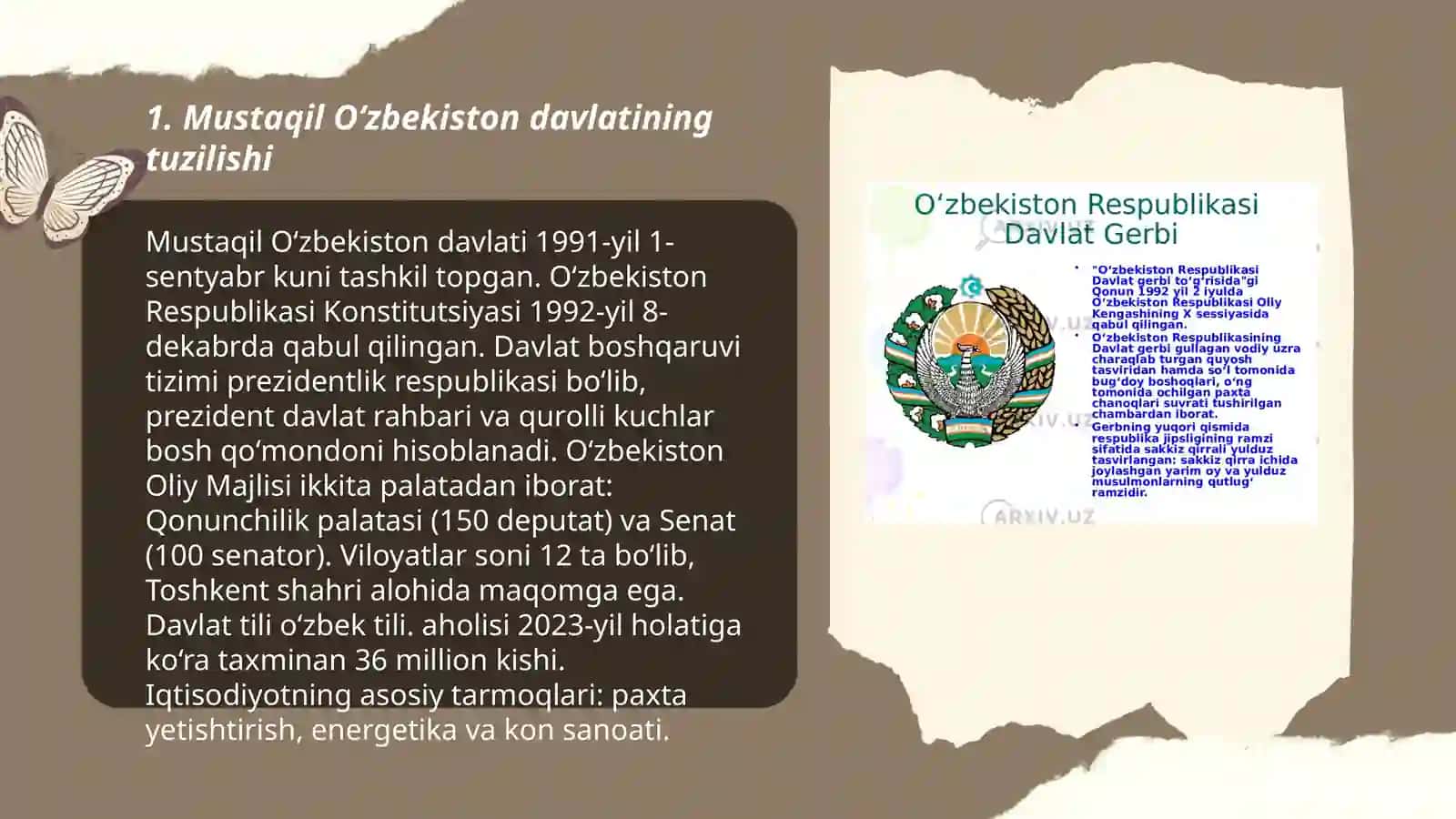 Mustaqil Oʻzbekiston davlati va huquqi 3