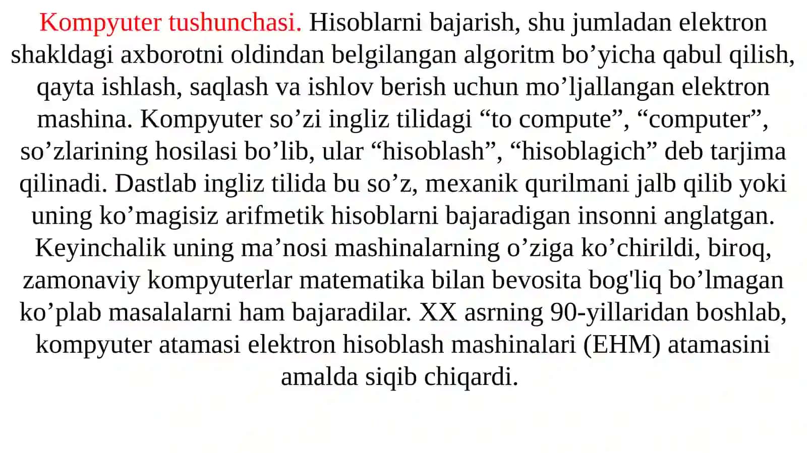 SHAXSIY KOMPYUTER XOTIRALARI 3