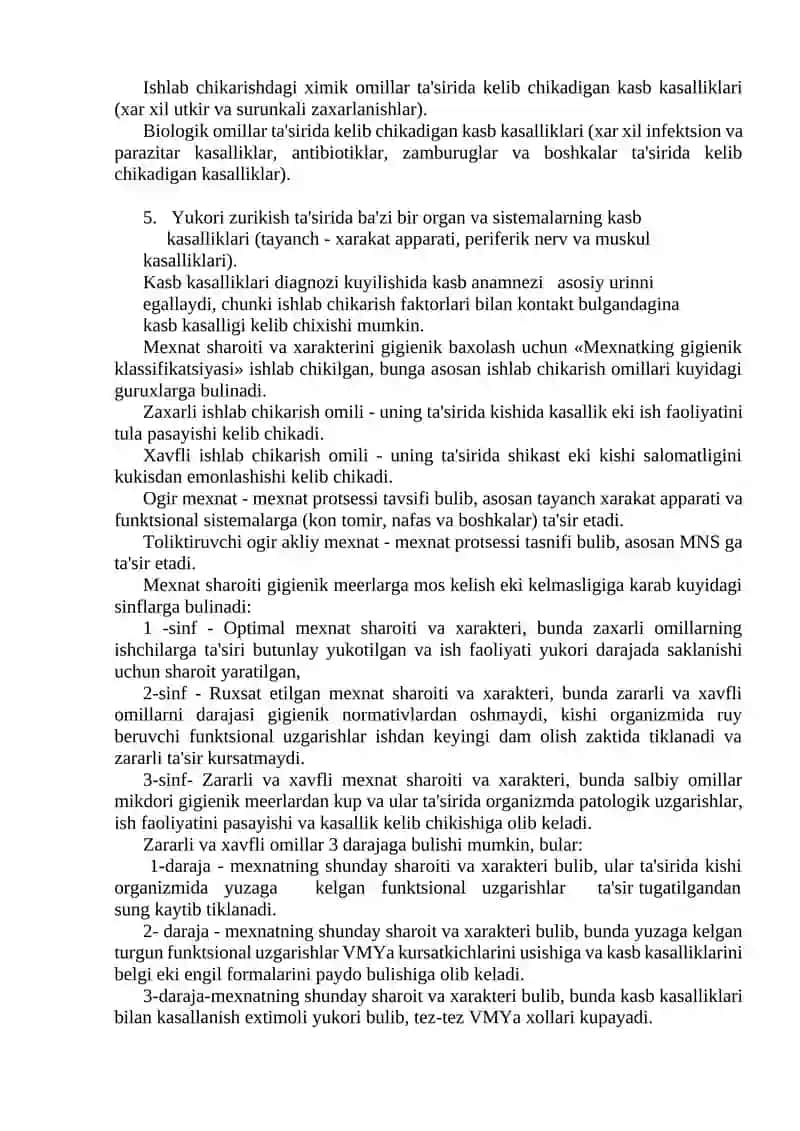 Kasb kasalliklari klassifikatsiyasi 3