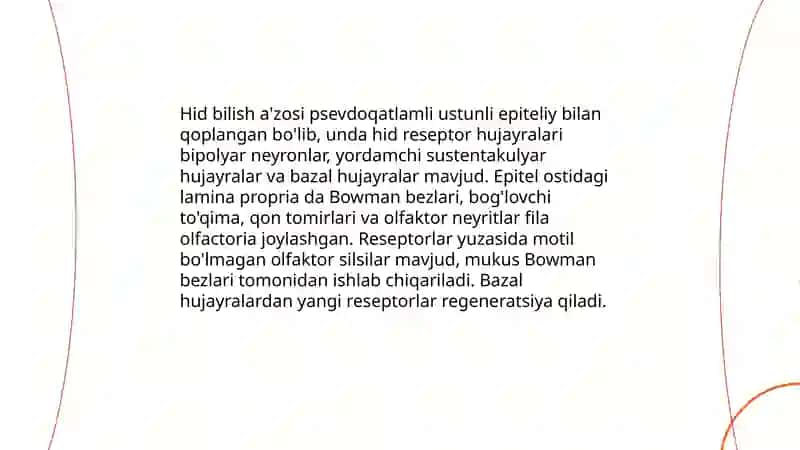 Hid bilish a'zosi gistalogiyasi 3