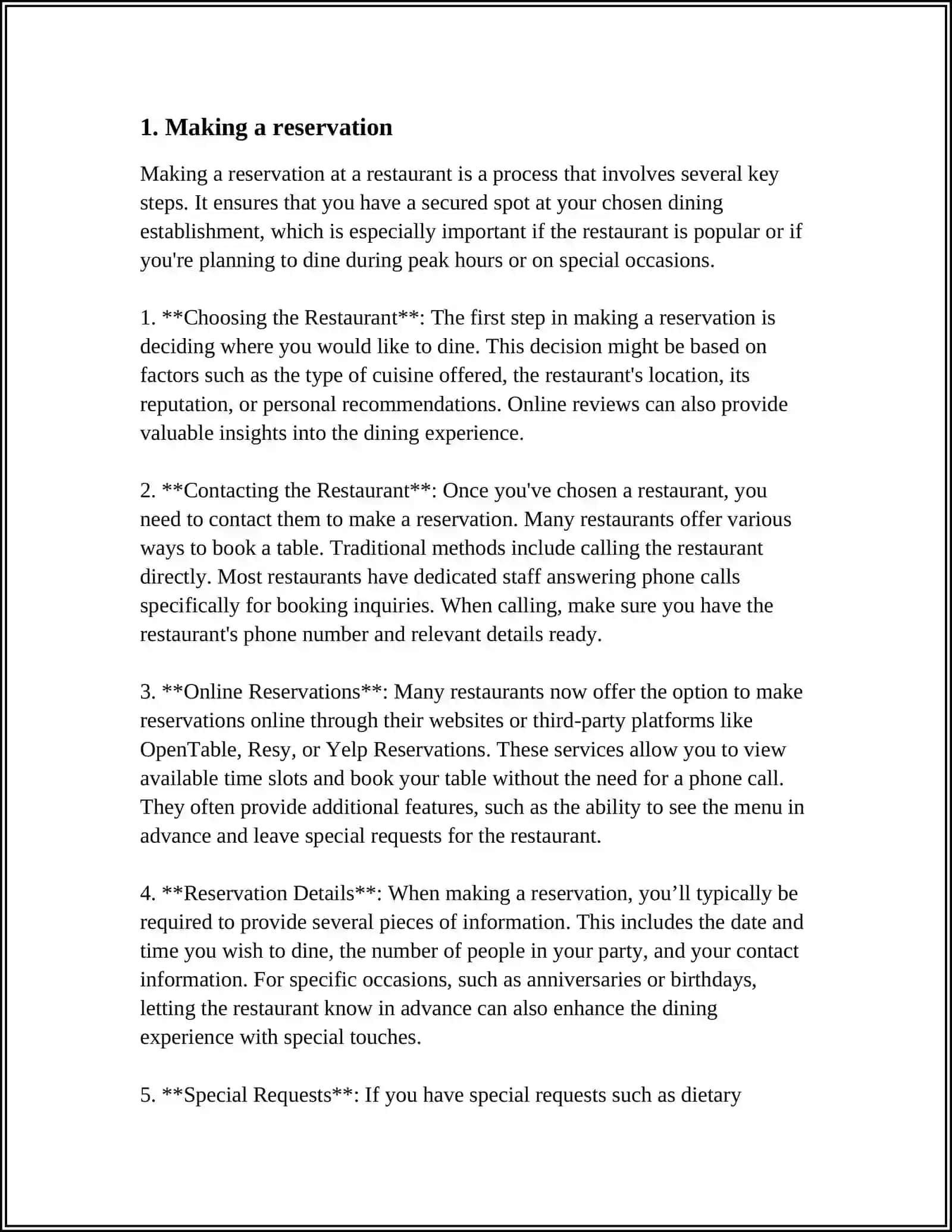 REFERAT - Theme: AT THE RESTAURANT 3