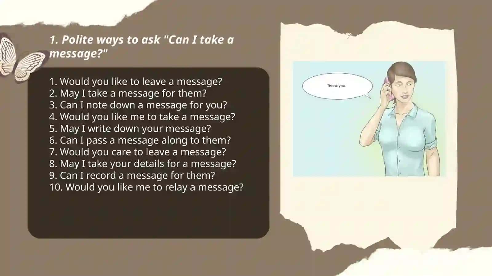 Polite ways to ask "Can I take a message?" 3
