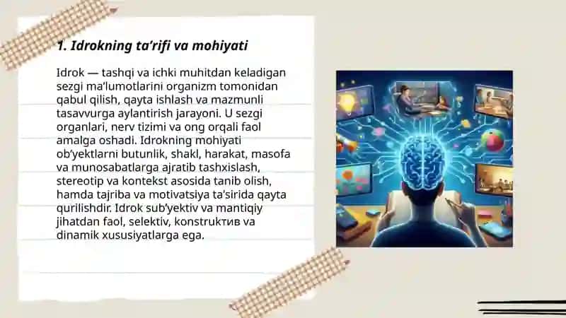 Idrok haqida tushuncha va uning xususiyatlari 3