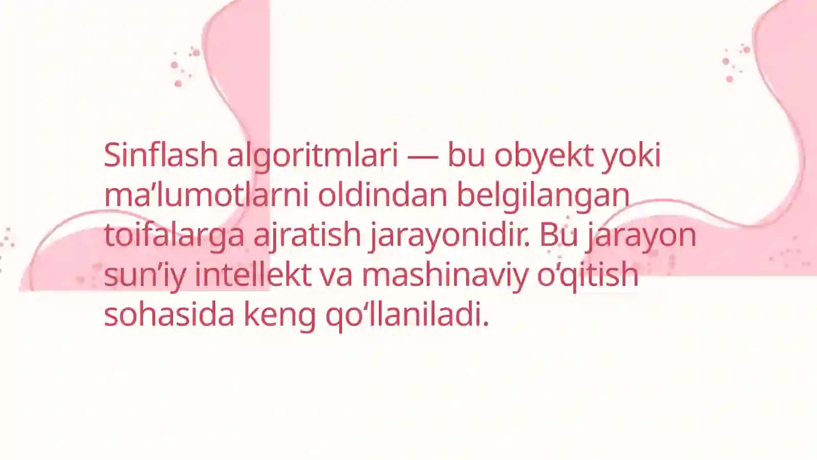Sinflash algoritmlari. Natijani tekshirish. Tasvirni sinflashdagi muammolar 3