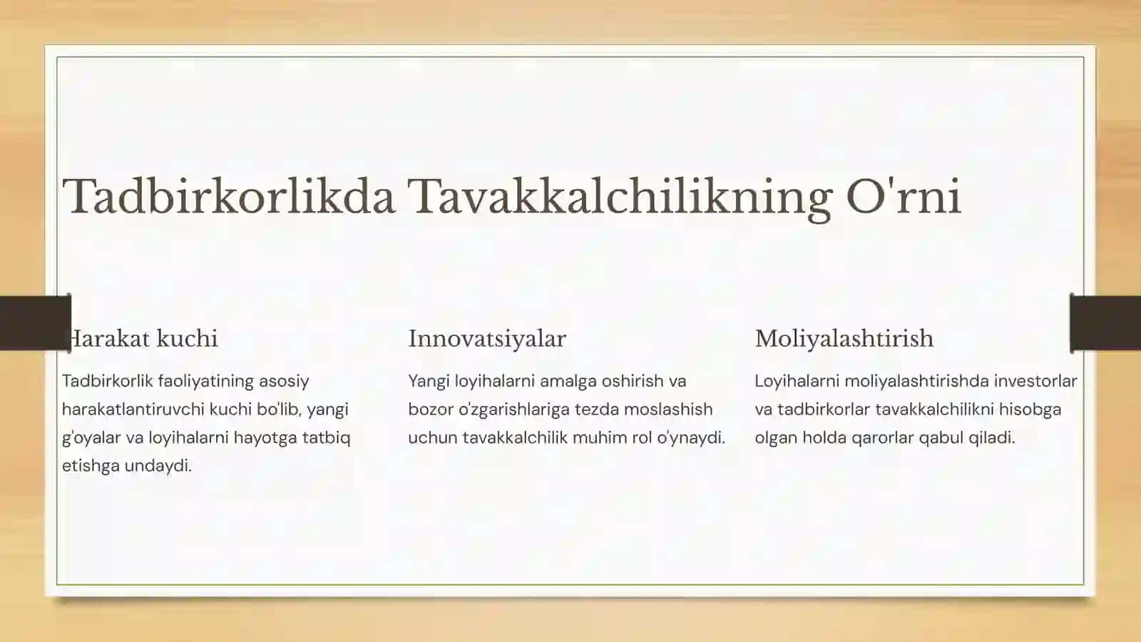 Bozor Sharoitida Tavakkalchilik: Mohiyat va Turlar 3
