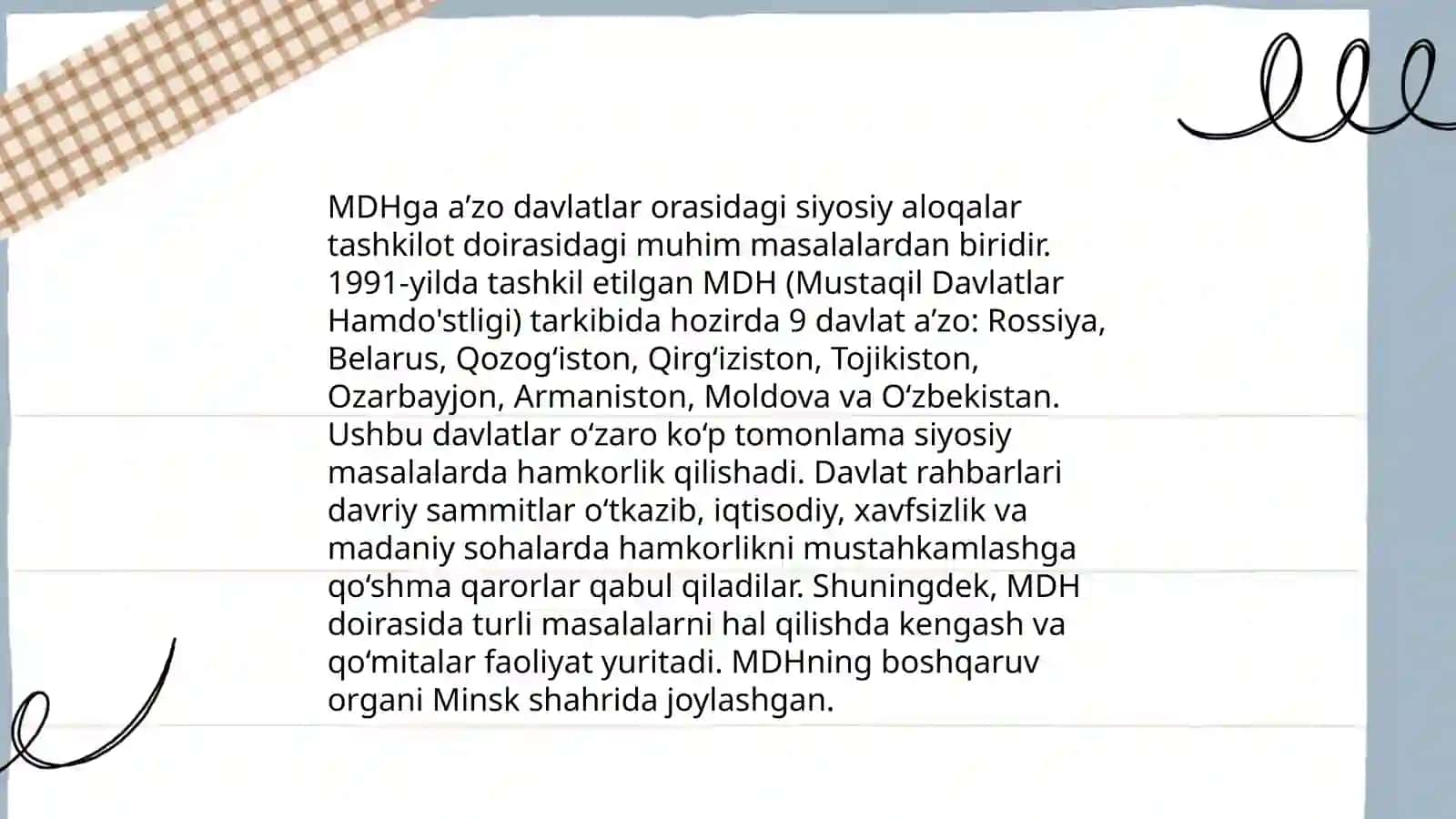 O'zbekistonning MDH bilan hamkorligi 3
