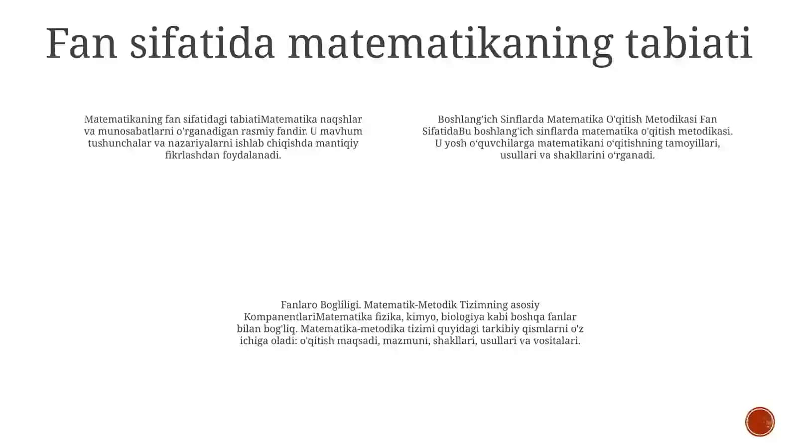 BoshlangʻIch Sinflarda Matematika OʻQitish Metodikasi Fan Sifatida 3