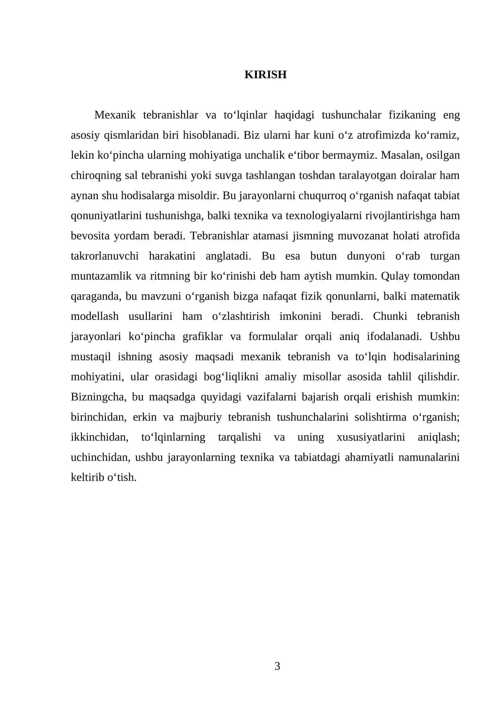 Mexanik tebranishlar va to‘lqinlar 3