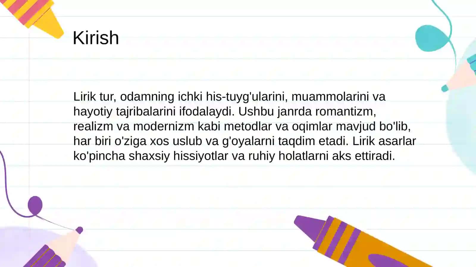 Lirik tur va janrlar 3