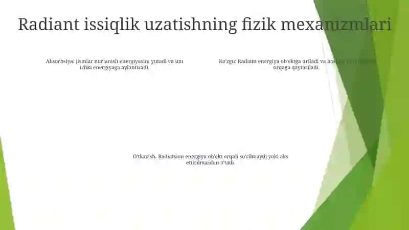 Radiant issiqlik uzatish 3