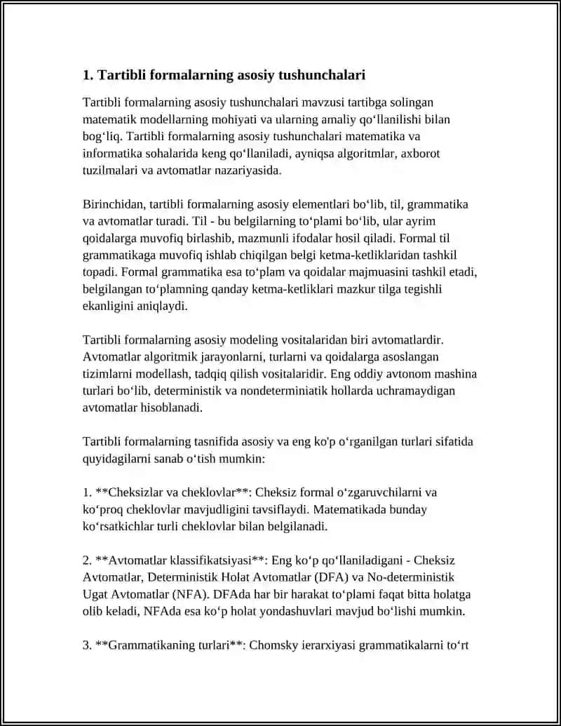 TARTIBLI FORMALAR YARATISH VA SHAKLLANTIRISH 3