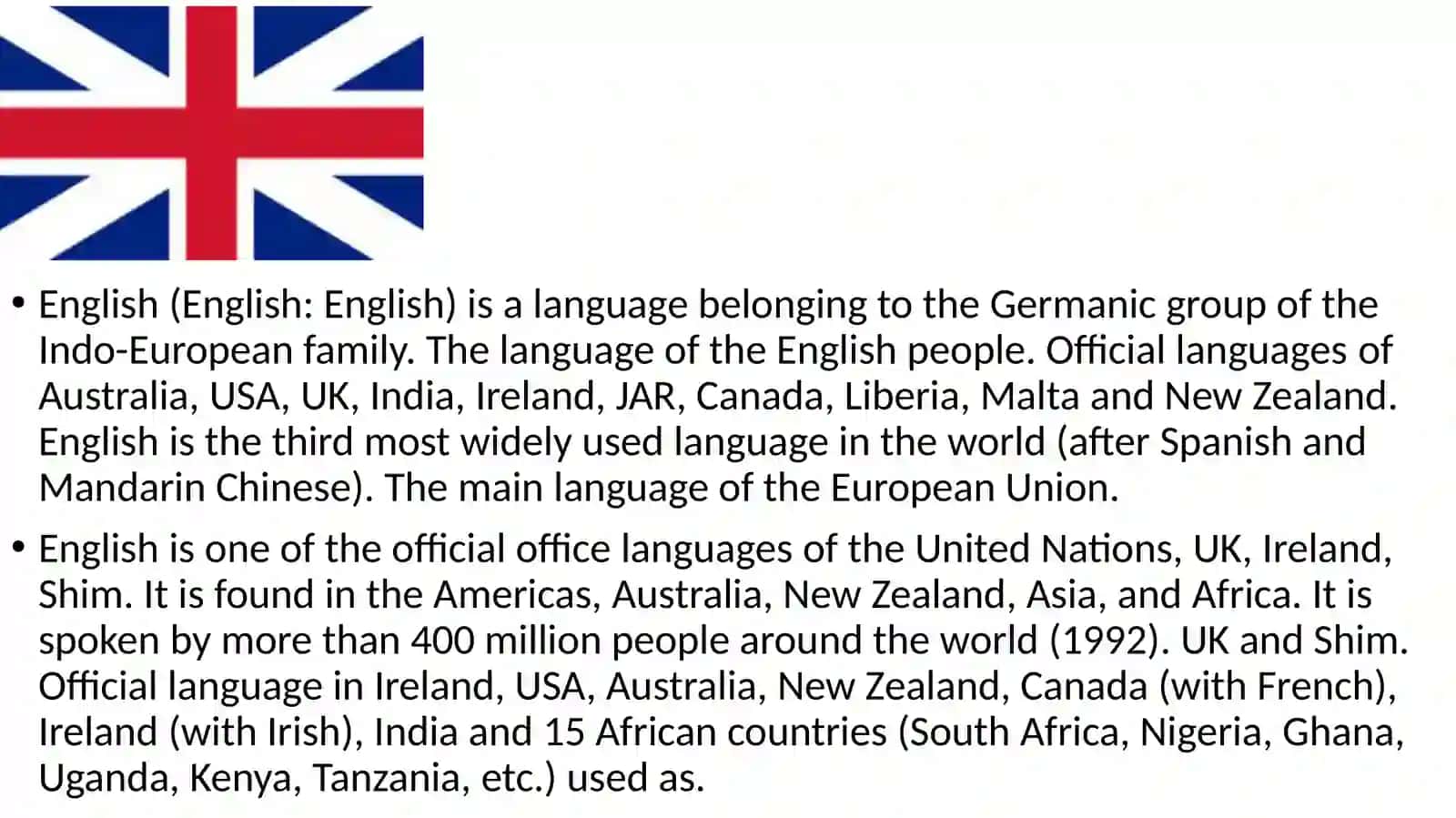 Ubiquity of English 3
