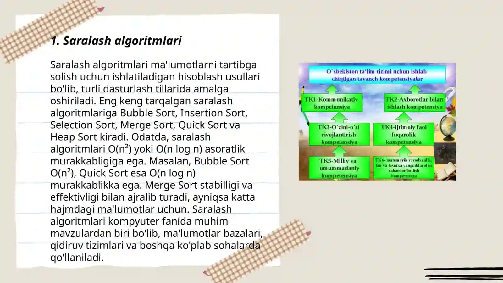 Saralashning qat'iy va yaxshilangan usullari 3