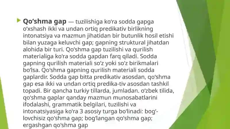 Mutanosib tarkibli qo’shma gaplar 3
