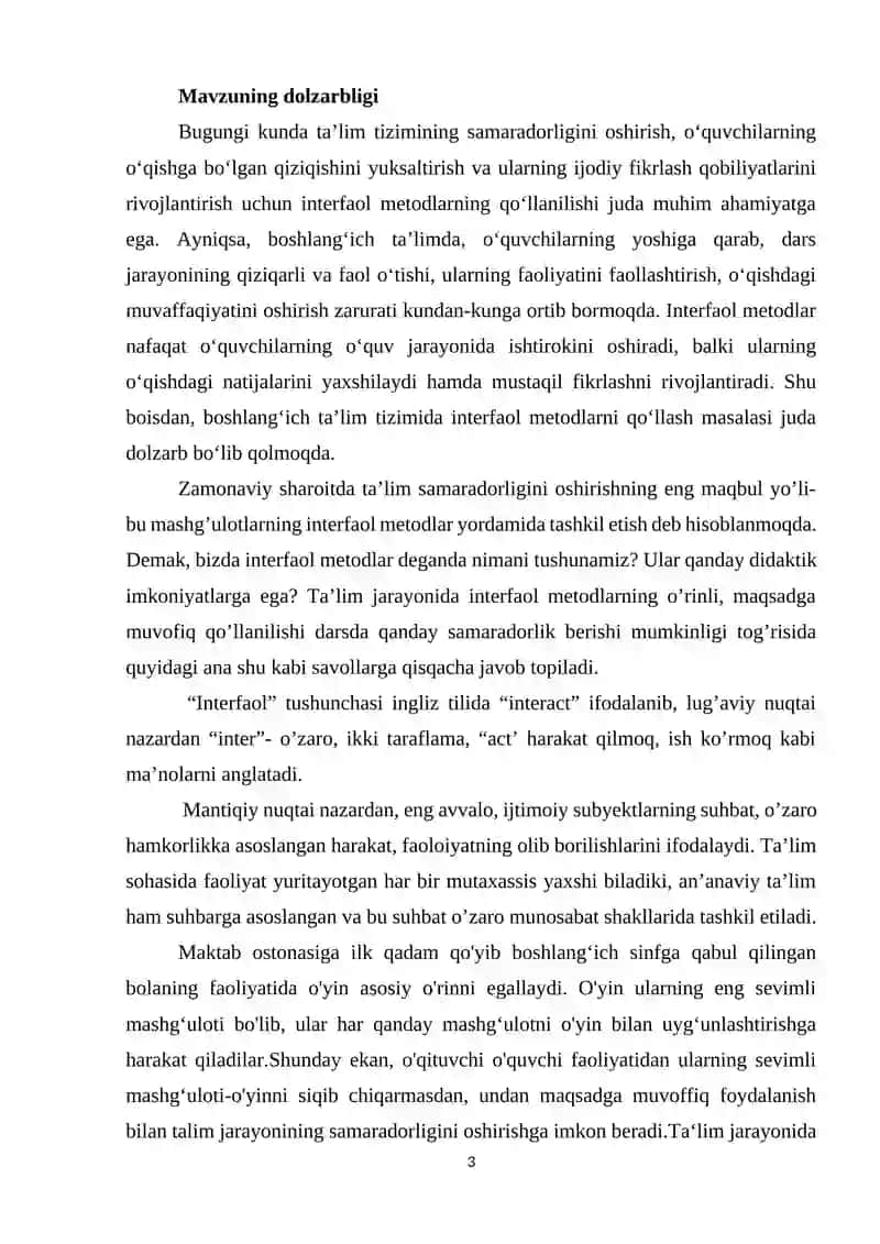 "Boshlang’ich ta’lim tizimida interfaol metodlar" 3